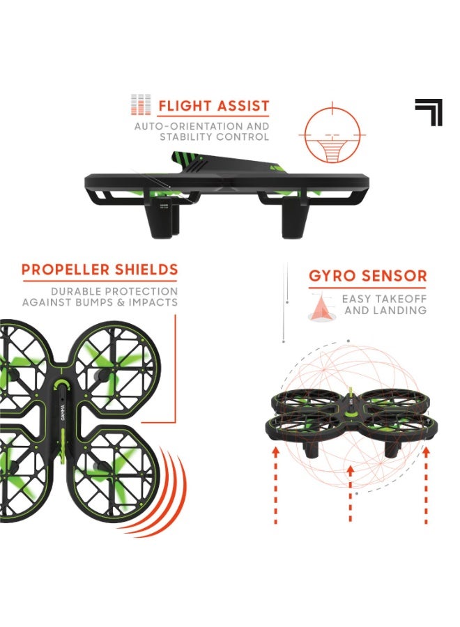 Sharper Image® Gamma RC Caged Drone 6.9inch 150 Feet Range Remote Control Toy for Kids 8+ Years, with 40 Reusable Stickers for Personalized Design - Image 4